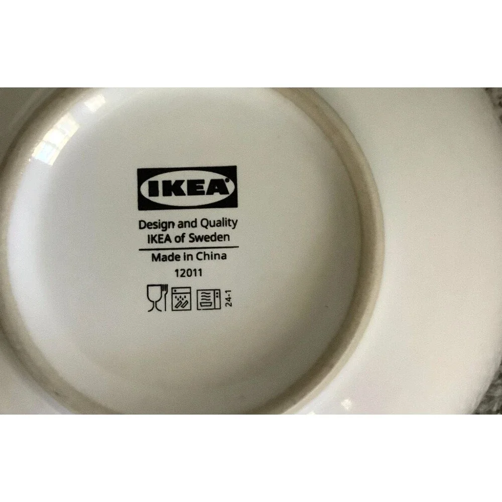 SET OF 5 - IKEA WHITE 12011 STONEWARE 6 1/4